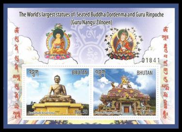 Bộ tem Tượng Phật Thích Ca Dordenma & thiền sư Guru Rimpoche