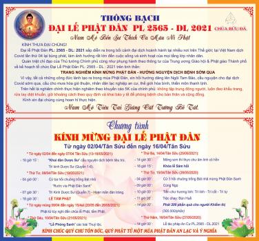 Chùa Bửu Đà: Chương trình Lễ Phật Đản PL.2565 - DL.2021