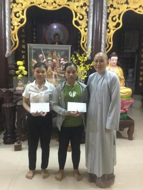 Chùa Bửu Đà trao học bổng tháng 11/2018 đến 3 em học sinh khó khăn